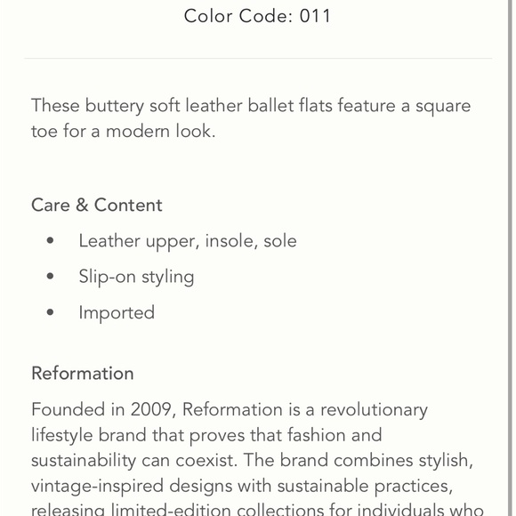 Sz 6 Reformation Ballet Flats - Picture 5 of 5